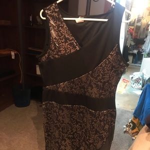 Black and gold knee length dress - never worn
